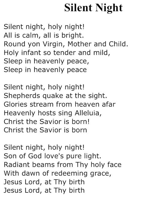 silent night bdscr|Christmas Songs – Silent Night Lyrics .